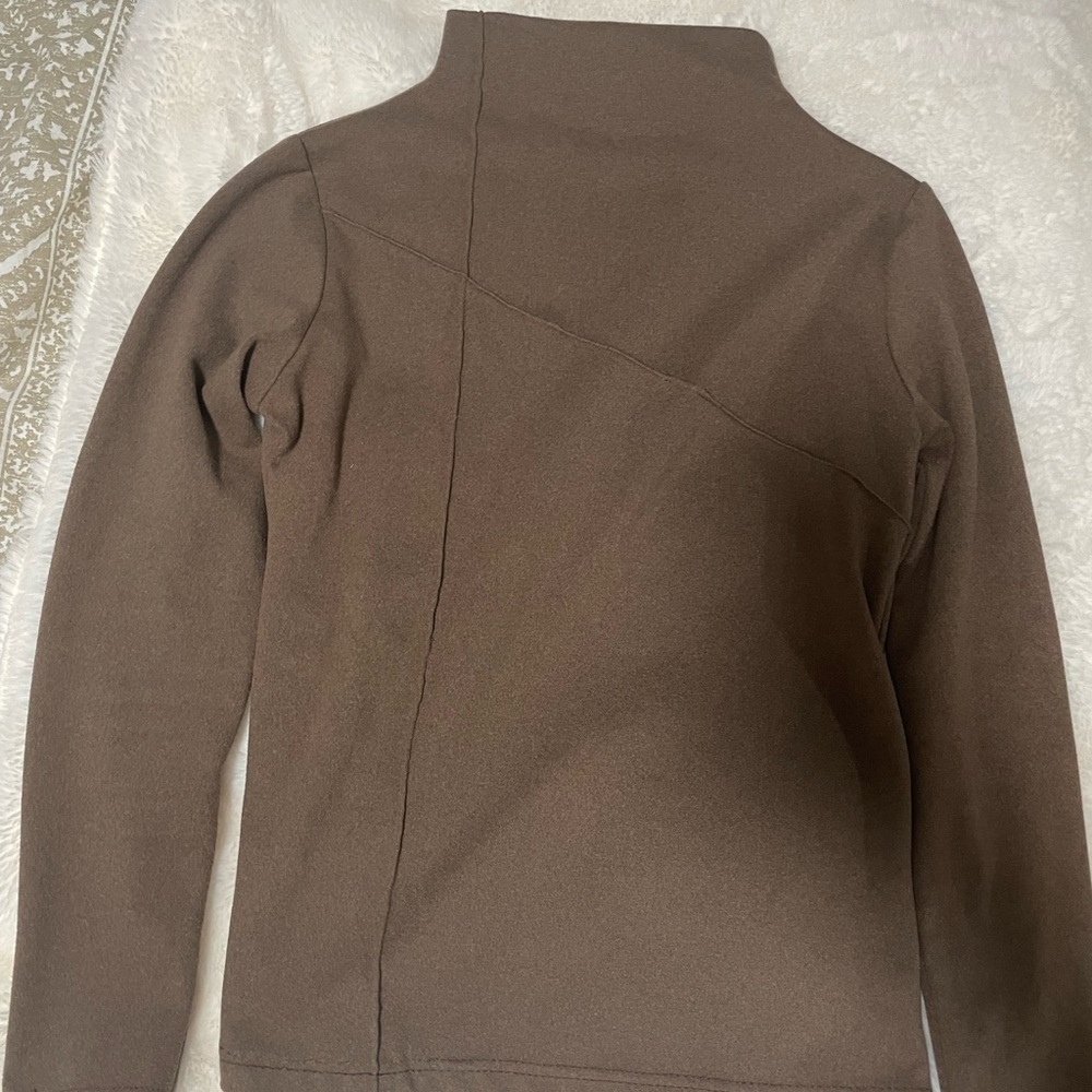 Lane 201 Brown Long-sleeve Turtleneck Sweater Size Medium